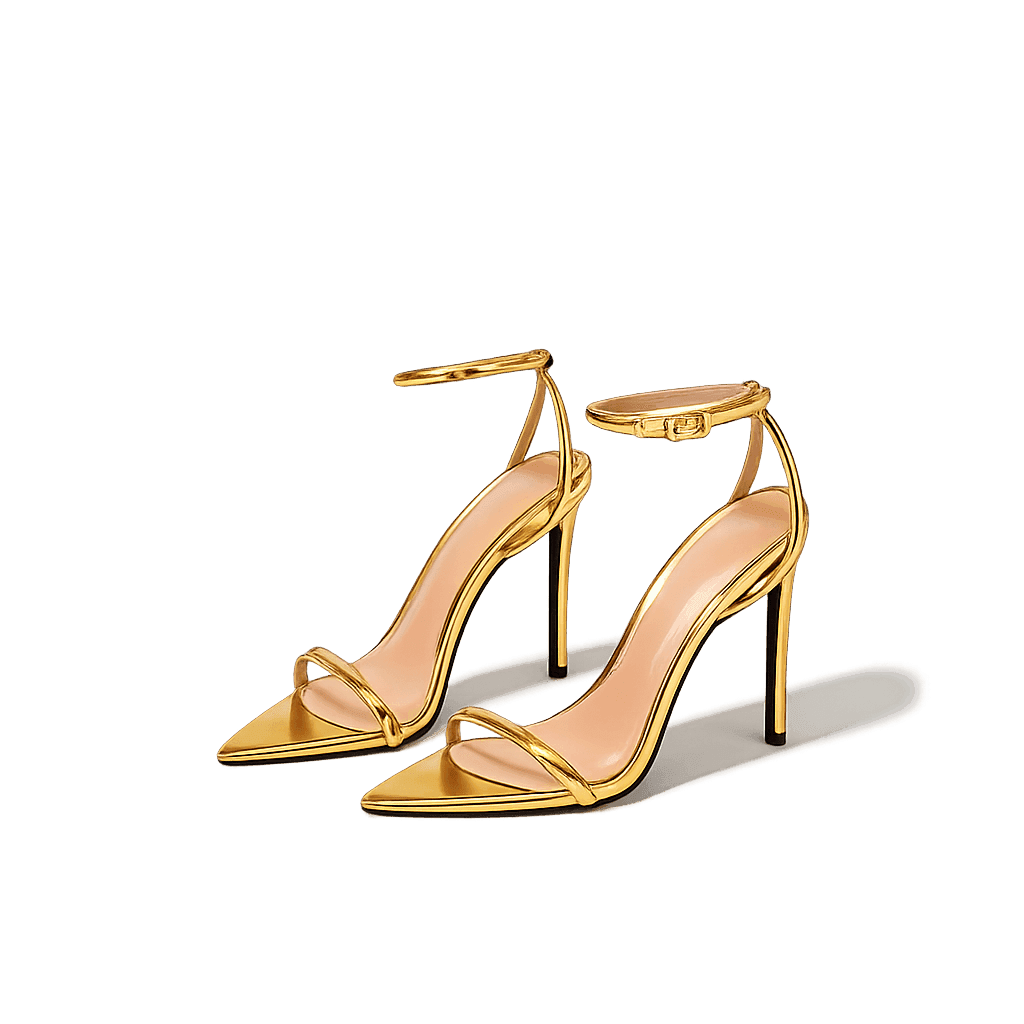 luxe-gold-ankle-strap-stiletto-heels