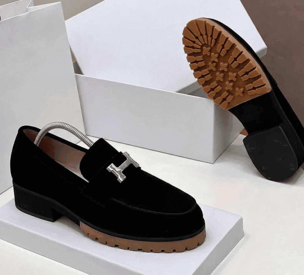 Lug-Sole H-Buckle Loafers
