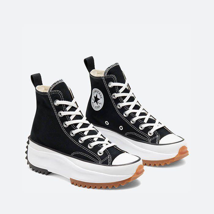 Black High Top Platform Canvas Sneakers