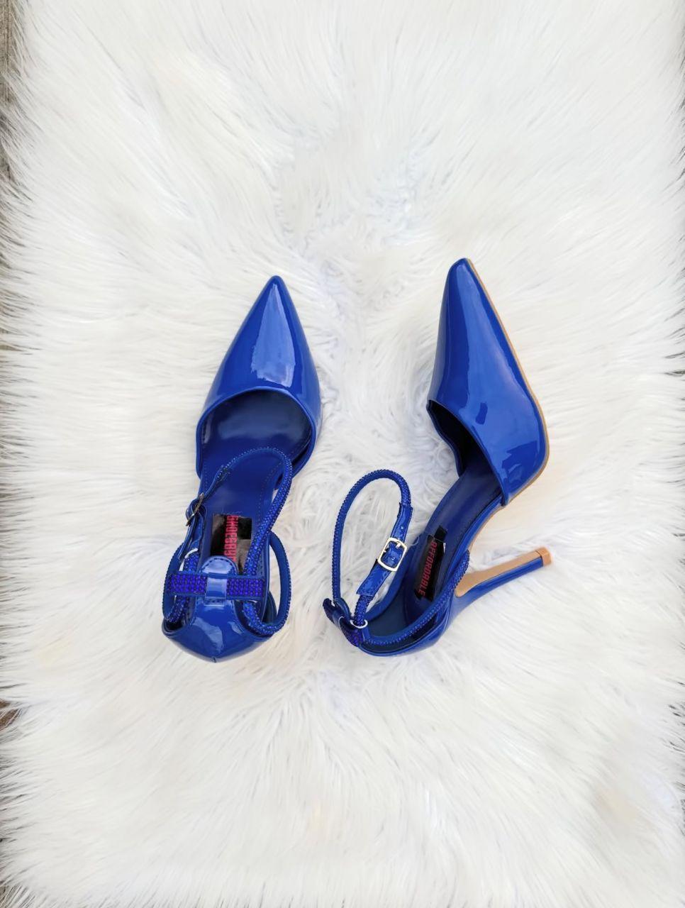 Royal Blue Pointed Heel Sandals
