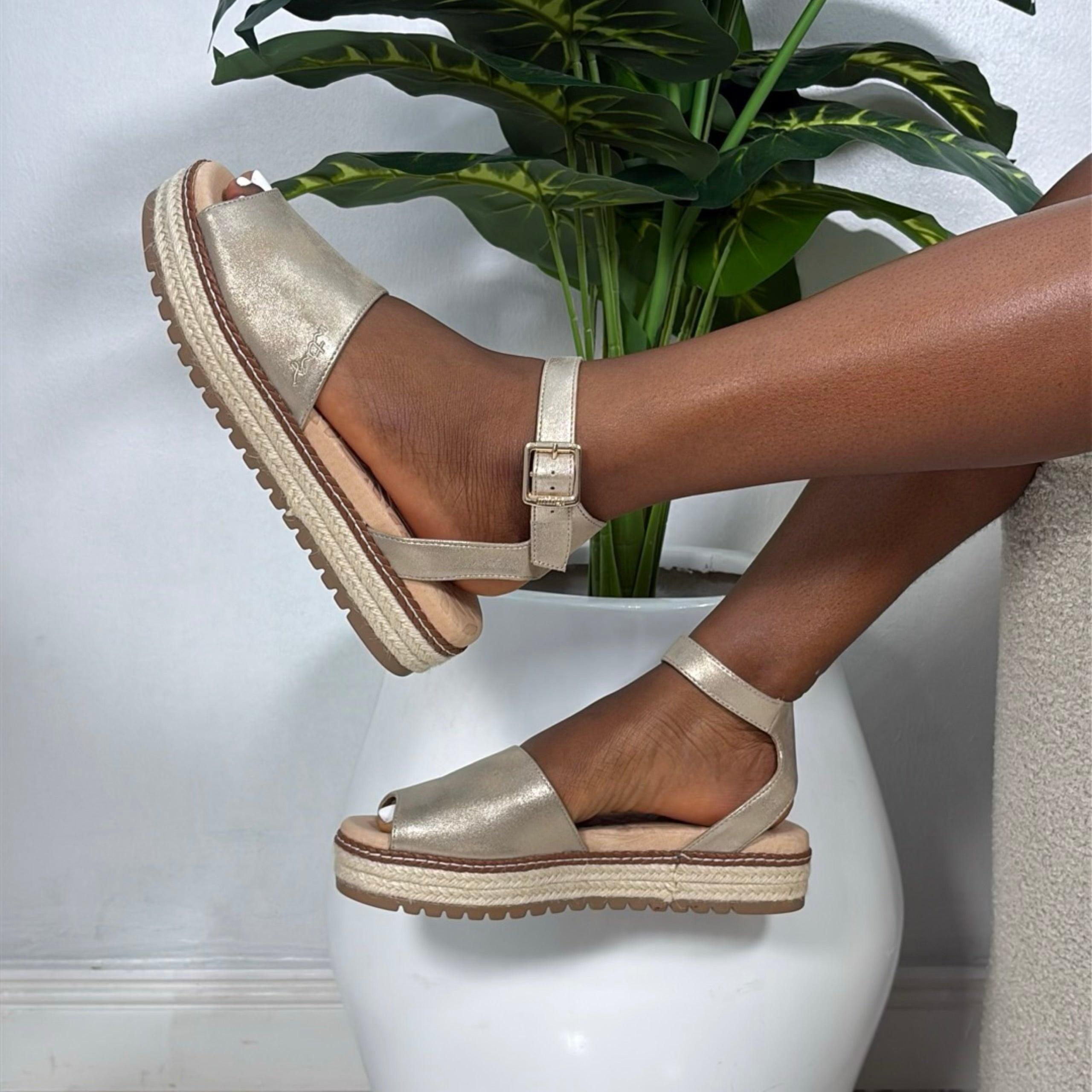 MTNG Espadrille Sandal in Champagne